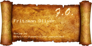 Fritzman Olivér névjegykártya