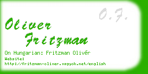oliver fritzman business card
